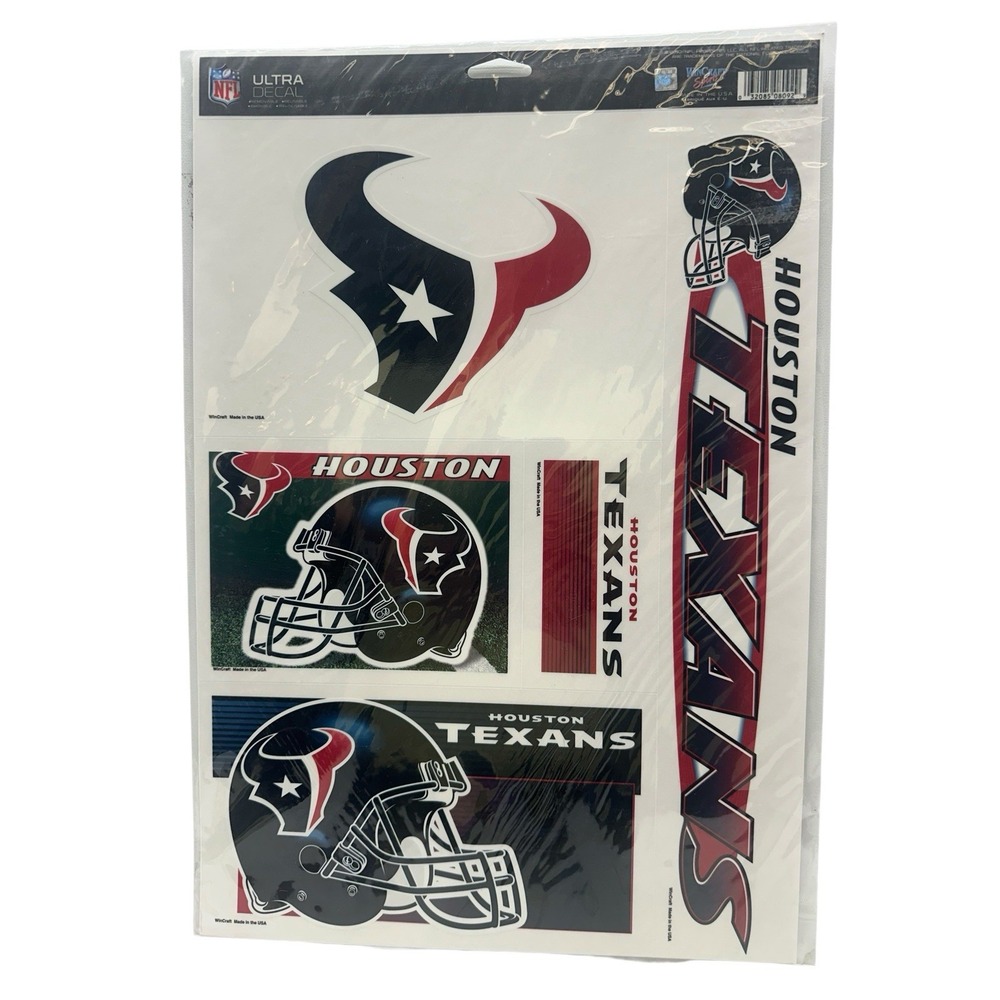 Houston Texans NFL Multi Use Ultra Decals Set‎ of 5 Sticker Car Wincraft